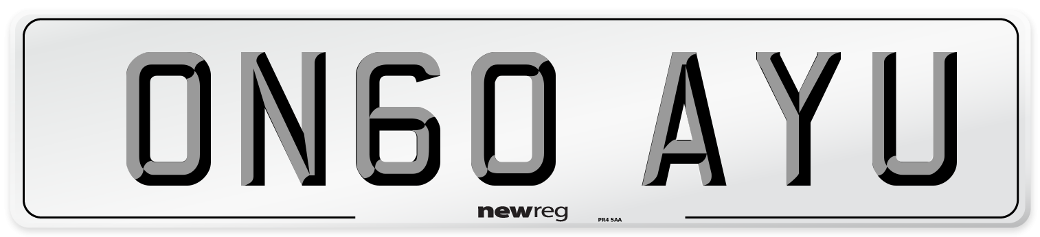 ON60 AYU Number Plate from New Reg